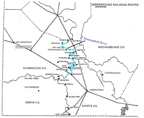 underground railroad map. PA - Underground Railroad